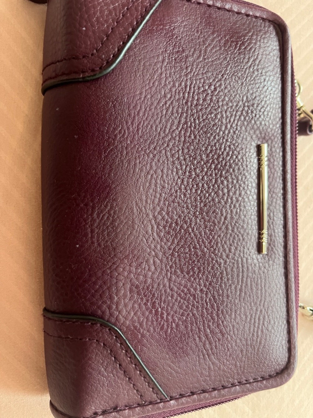 Women's Crossbody Wallet - purple  Leather